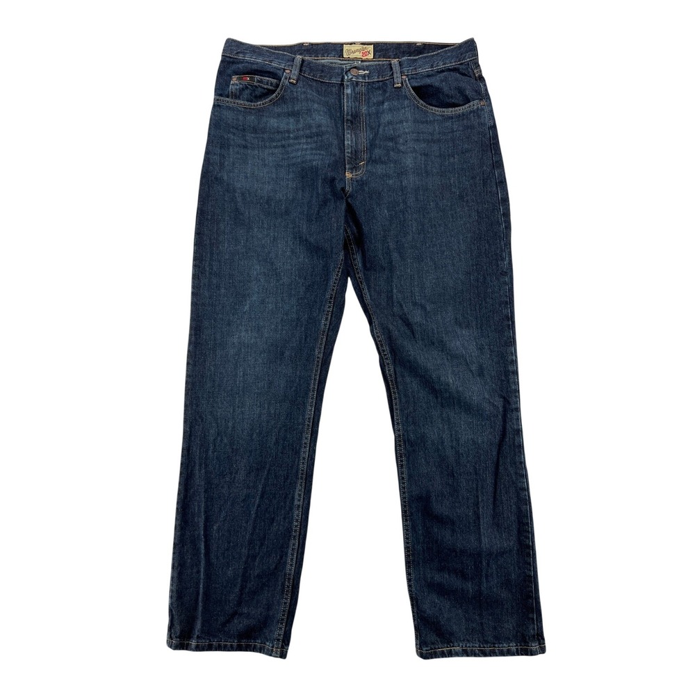 Wrangler 20X Straight Leg Jeans Men 38x33 Dark Wash Western Cowboy Denim - Picture 1 of 11